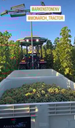 Arkenstone using MK-V tractor for harvest